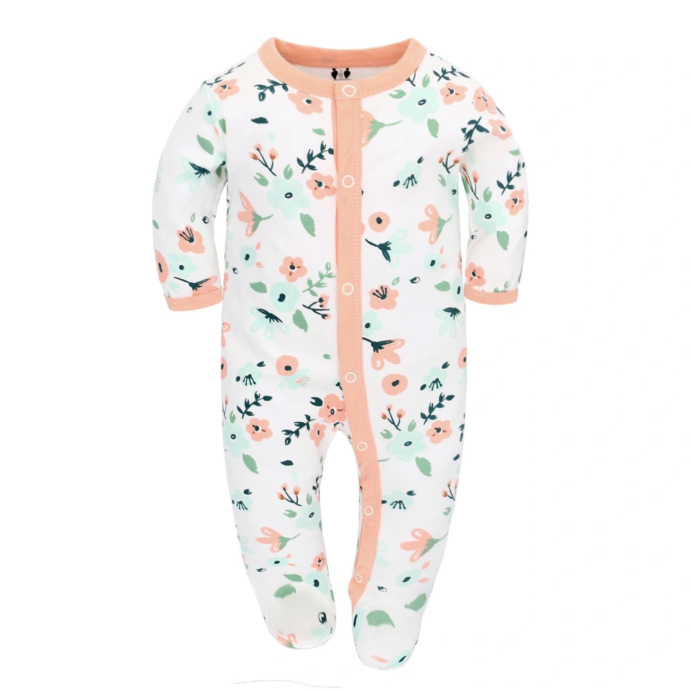 Unisex Baby Sleeve Jumpsuit Cartoon Flower Pattern Newborn Infant Outfit