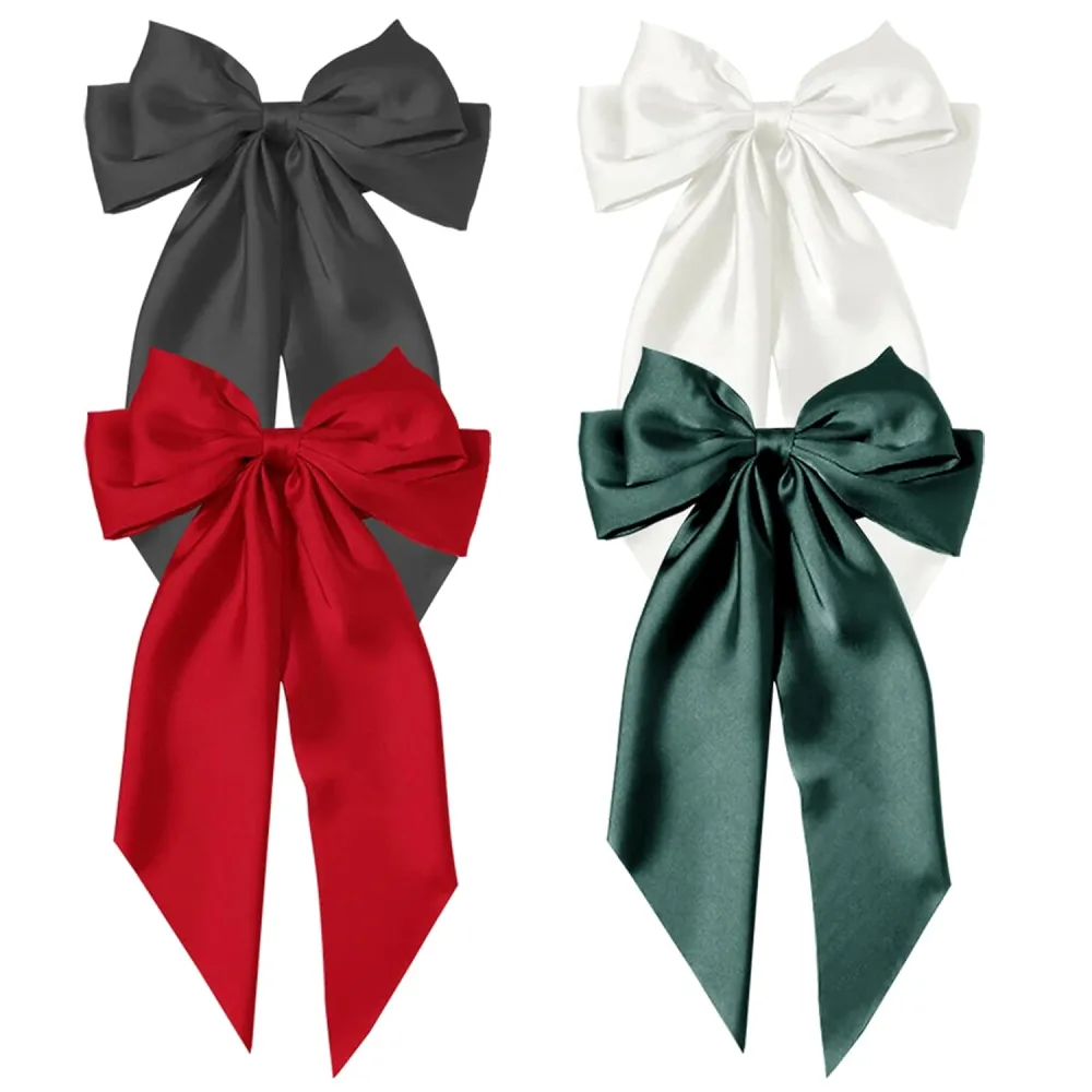 4pcs Women Hair Bows Girls Bowknot Hair Clips Bridal Hair Bows Clip Wedding Bride Hair Accessories