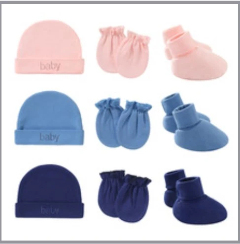 3 Sets Newborn Hat Baby Mittens Newborn Girl Sock Baby Boy Gloves Comfortable Baby Hats