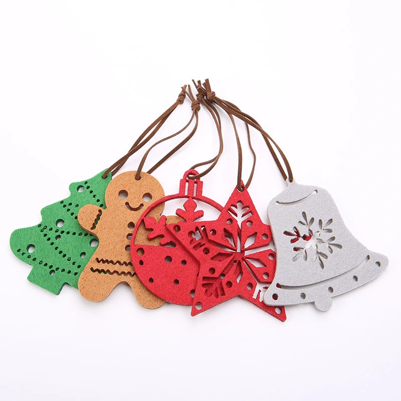 10pcs Christmas Felt Hanging Ornaments Xmas Tree Hanging Pendant Xmas Decoration