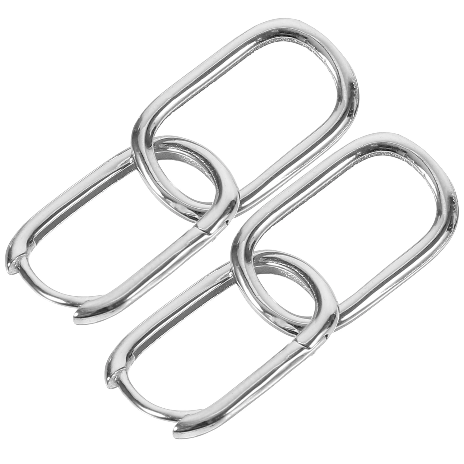 1 Pair of Sterling Double Hoops Earrings Women Hoops Earrings Ears Hoops Earrings