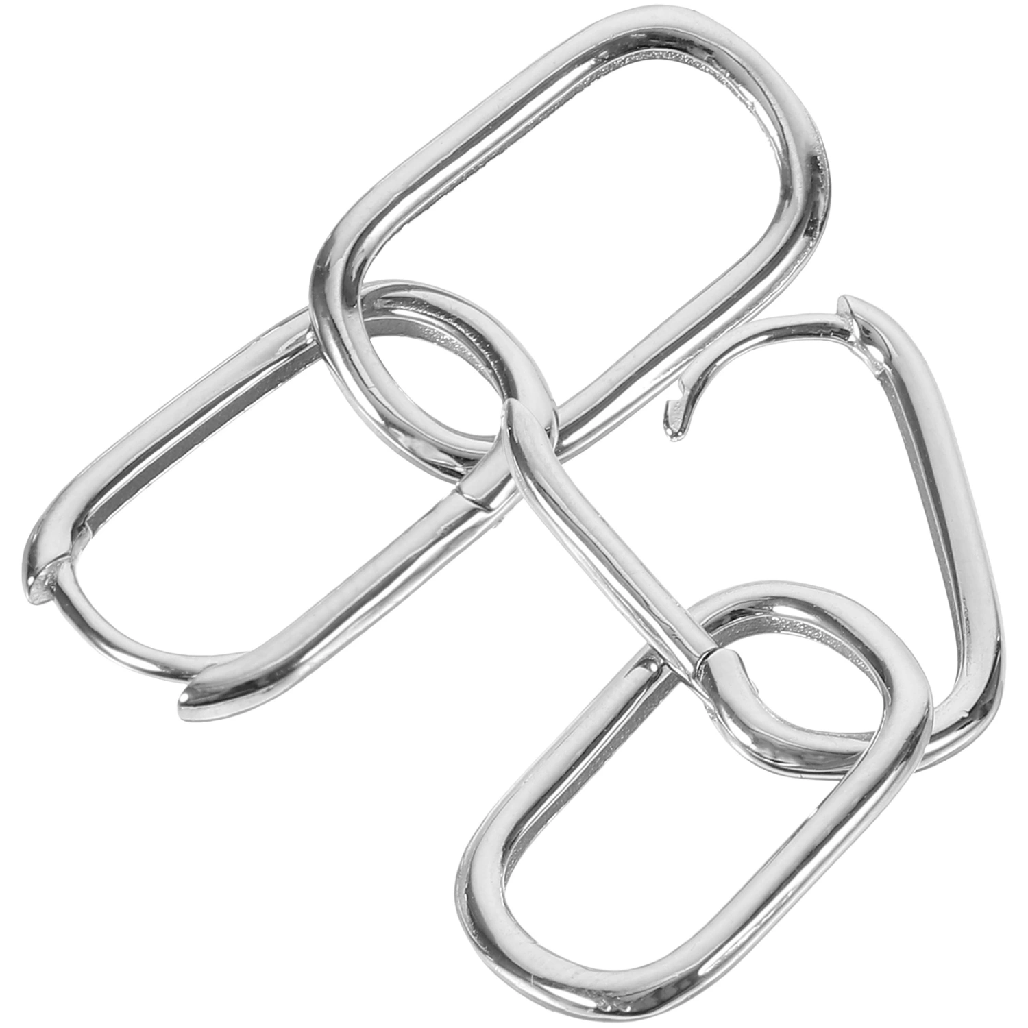 1 Pair of Sterling Double Hoops Earrings Women Hoops Earrings Ears Hoops Earrings