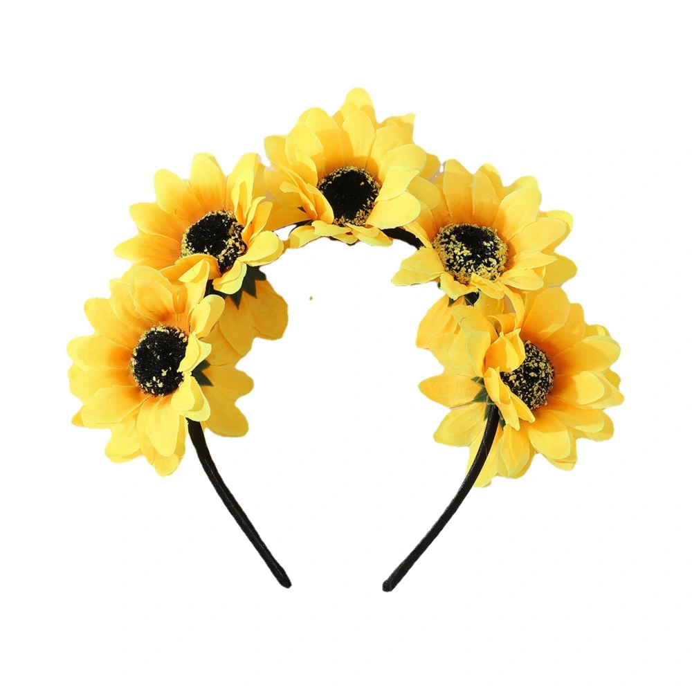 Decorative Headband Sunflower Hair Hoop Novel Headband Adorable Sunflower Headband Decor