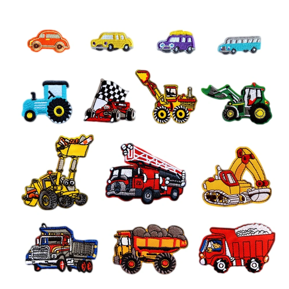 14pcs DIY Sew Decoration Appliques Stickers Embroidery Patches Clothes Dress Hat Jeans Repair The Hole Stick - Cartoon Vehicle