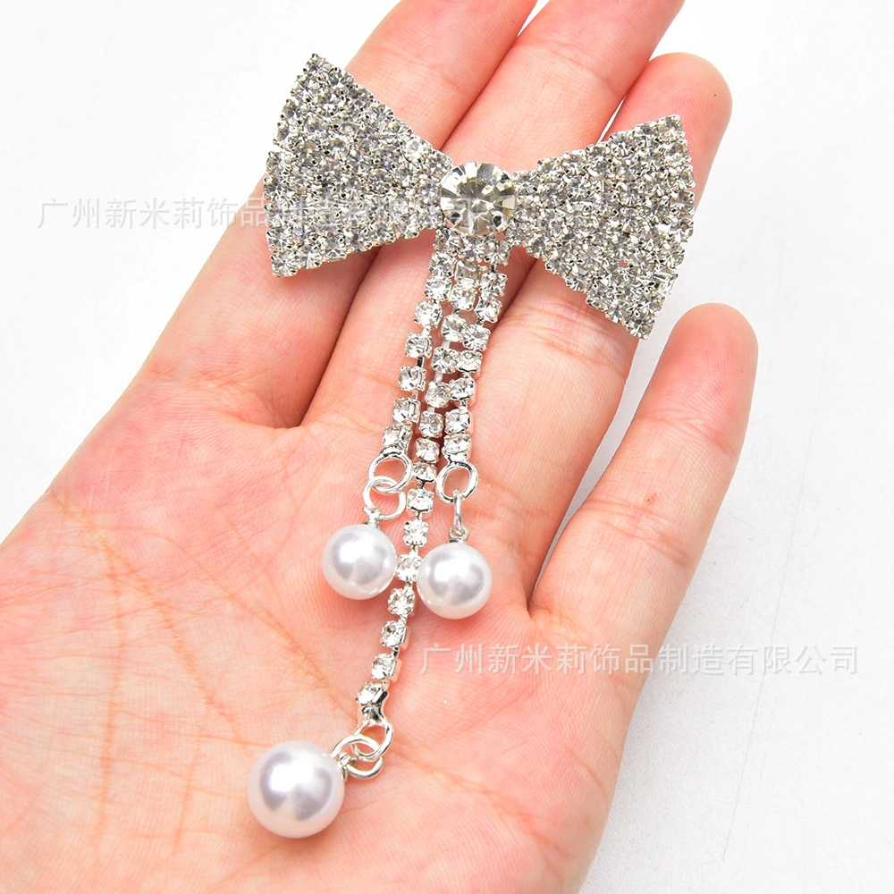 Bowknot Brooch Pearl Tassel Brooch Rhinestone Buckle Pin Suit Brooch Decorative Accessory