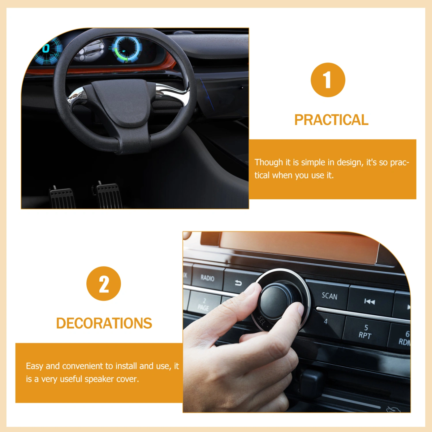2Pcs Speaker Net Cover Car Speaker Cover Subwoofer Modification Net Cover