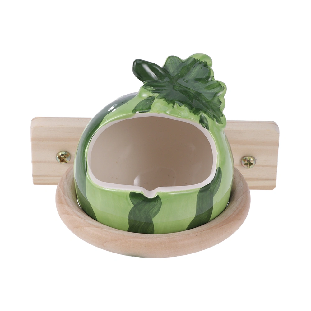 Watermelon Shaped Ceramic Feeding Bowl Creative Food Containers for Pet Birds Parrot Use