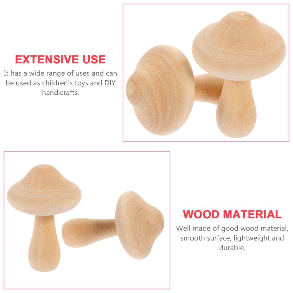 10pcs Wooden Mushroom Decor Garden Layout Ornaments Blank Graffiti Mushrooms