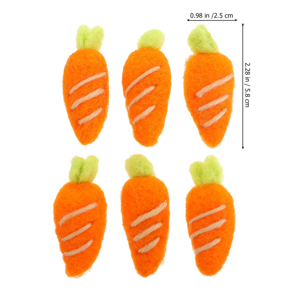 6pcs Handmade Carrot DIY Accessories Children Hairpin Headdress Decorative Props