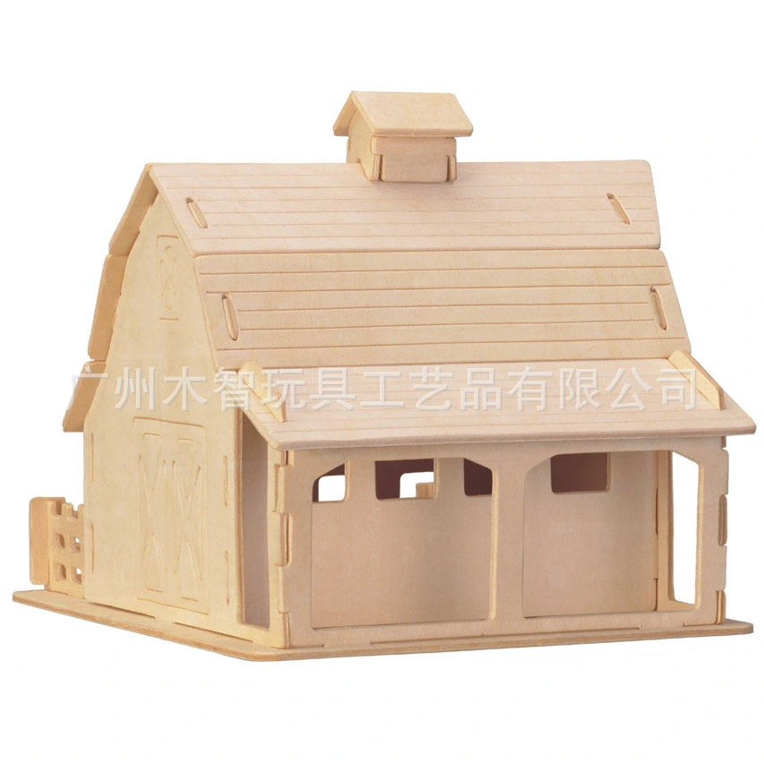 1 Set Wooden Puzzle Farmhouse Barn Model 3D Barn Puzzle DIY Construction Model Puzzle