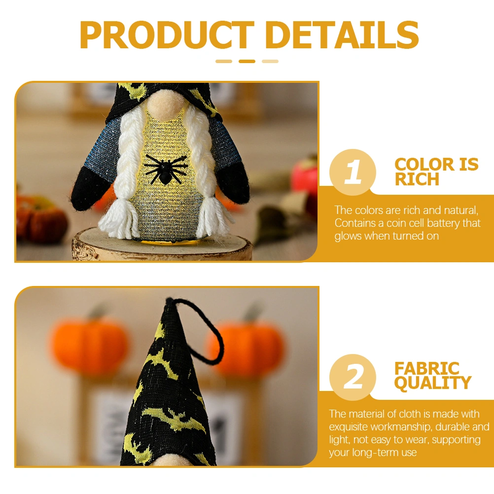 Halloween Gnome Pendants Hanging Gnomes Dolls Luminous Gnome Ornaments