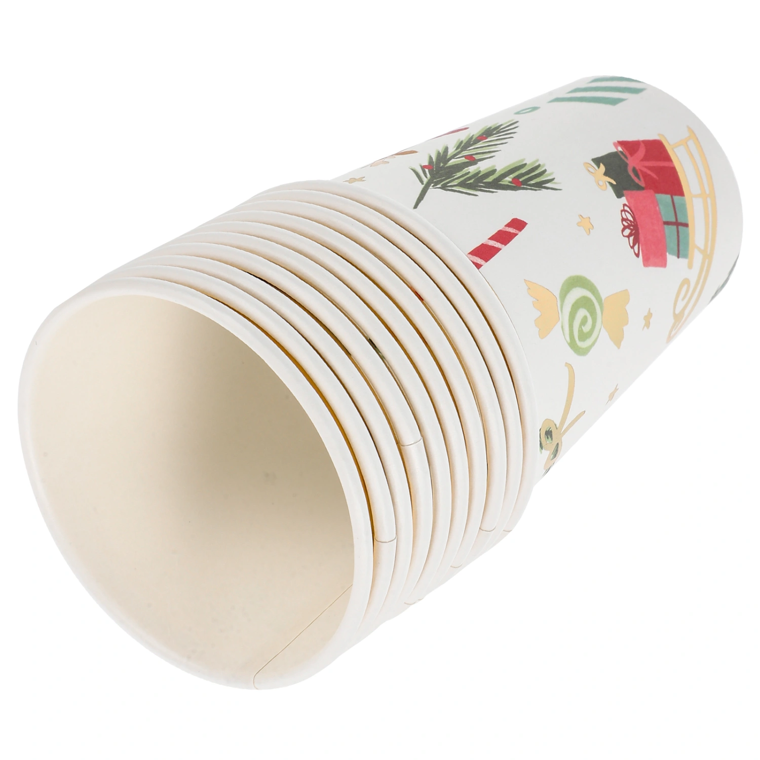 10pcs Christmas Theme Paper Cups Paper Water Cups Ice Cream Container Party Supplies