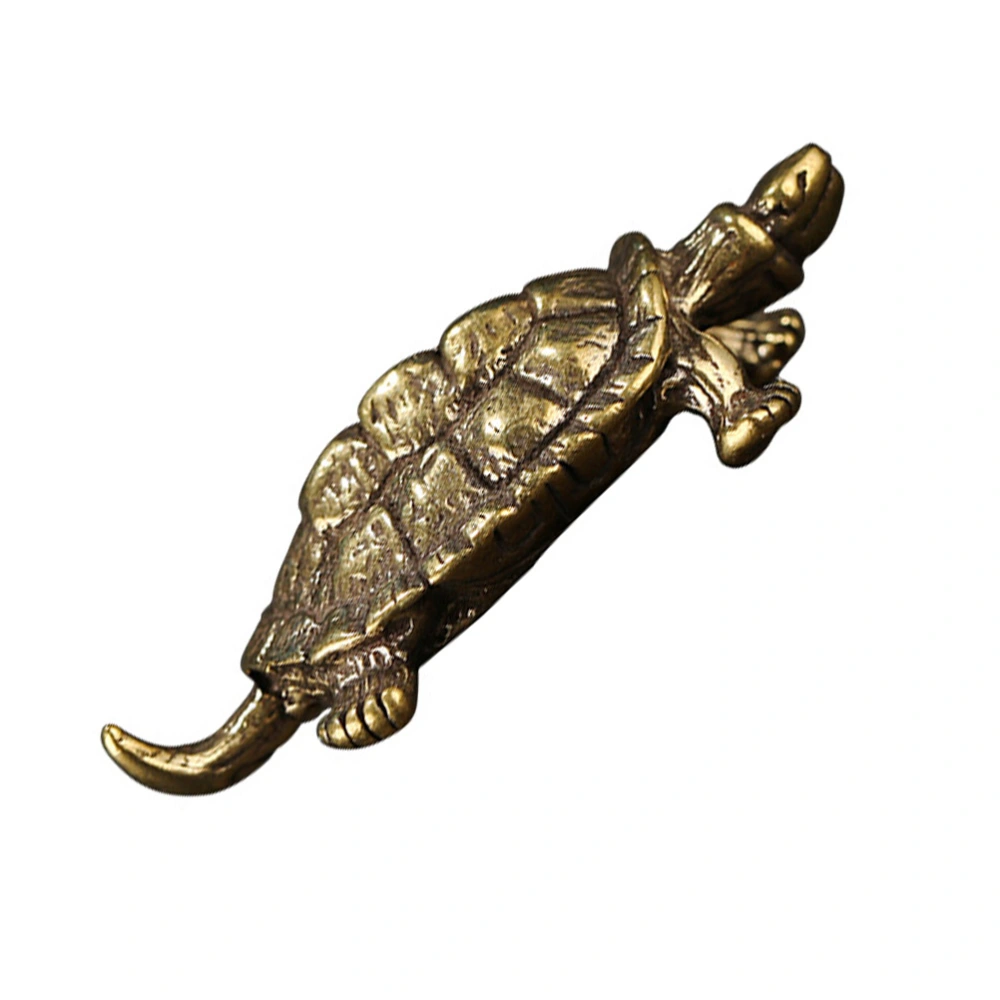 1pc Handmade Brass Golden Tortoise Retro Car Decoration Creative Ornament