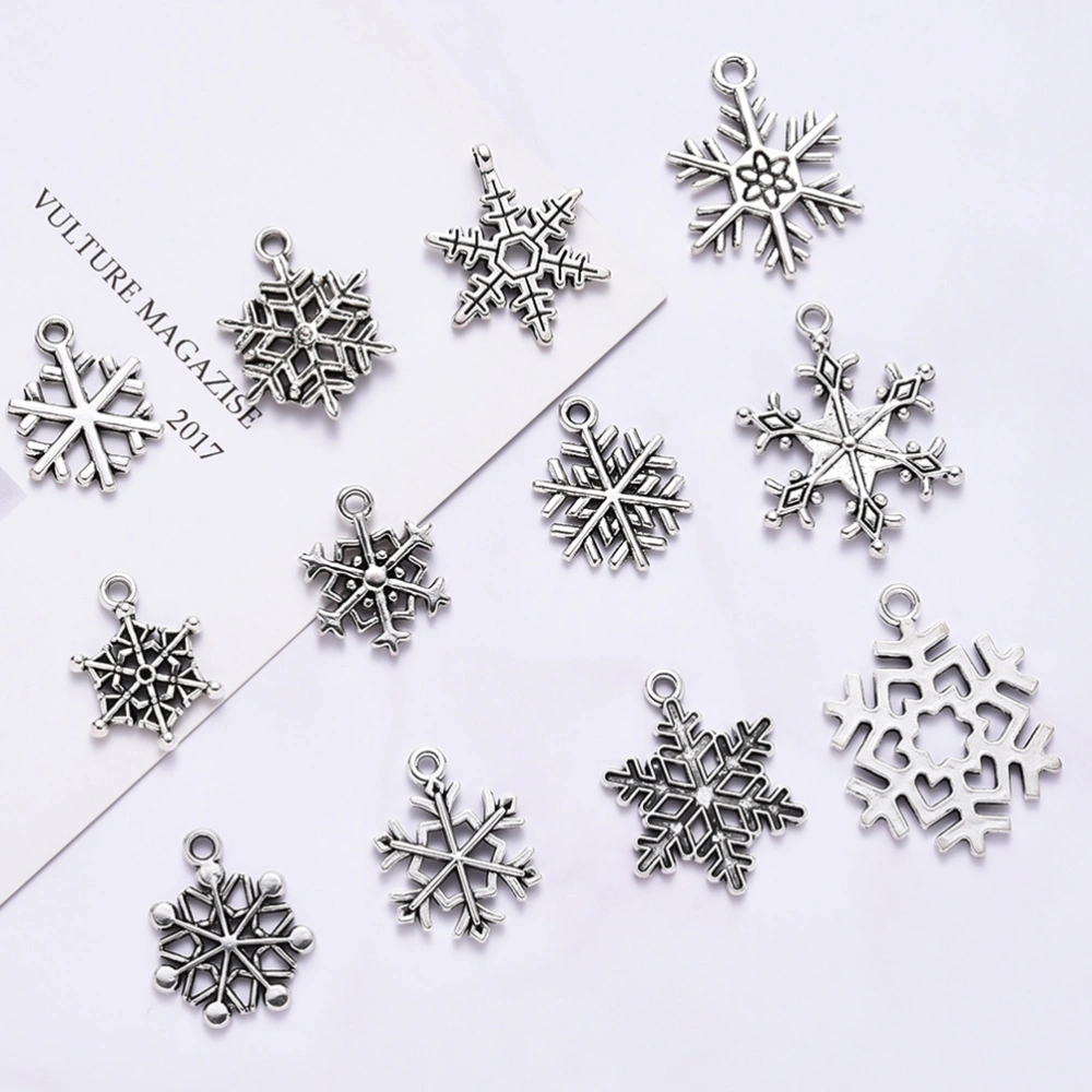 70pcs Charm Snowflake Pendant Jewelry Making DIY Handmade Bracelet (14 Styles)