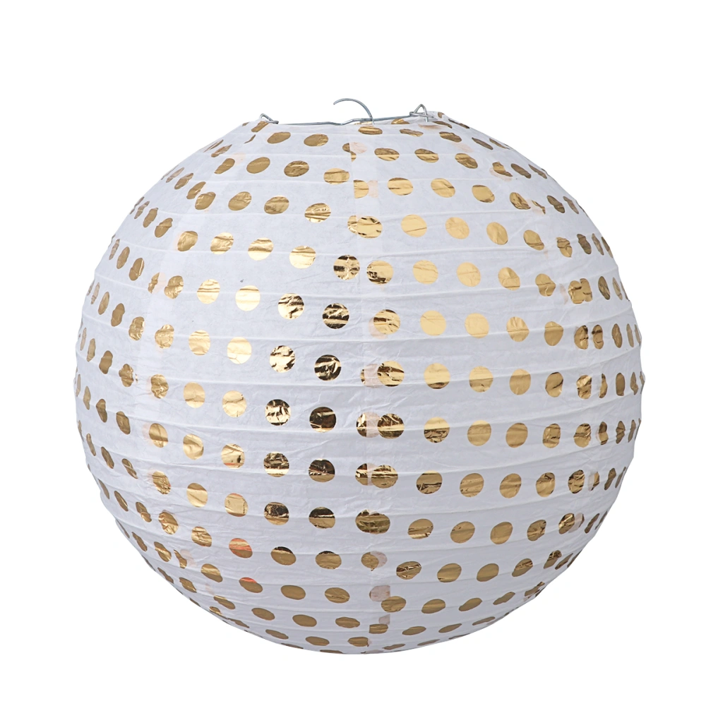 5PCS 10 Inch Round Paper Lantern Hanging Golden Dot Lantern Scene Ornaments for Wedding Decoration