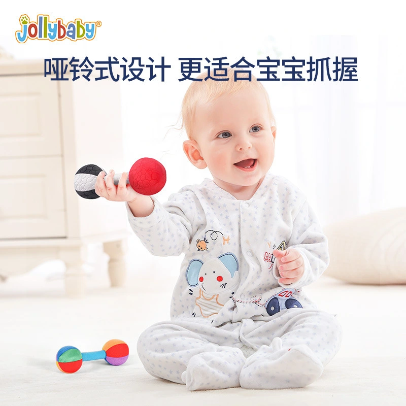 Baby Dumbbells Baby Rattles Sensory Toy Baby Grip Dumbbell Toy Newborn Educational Toy