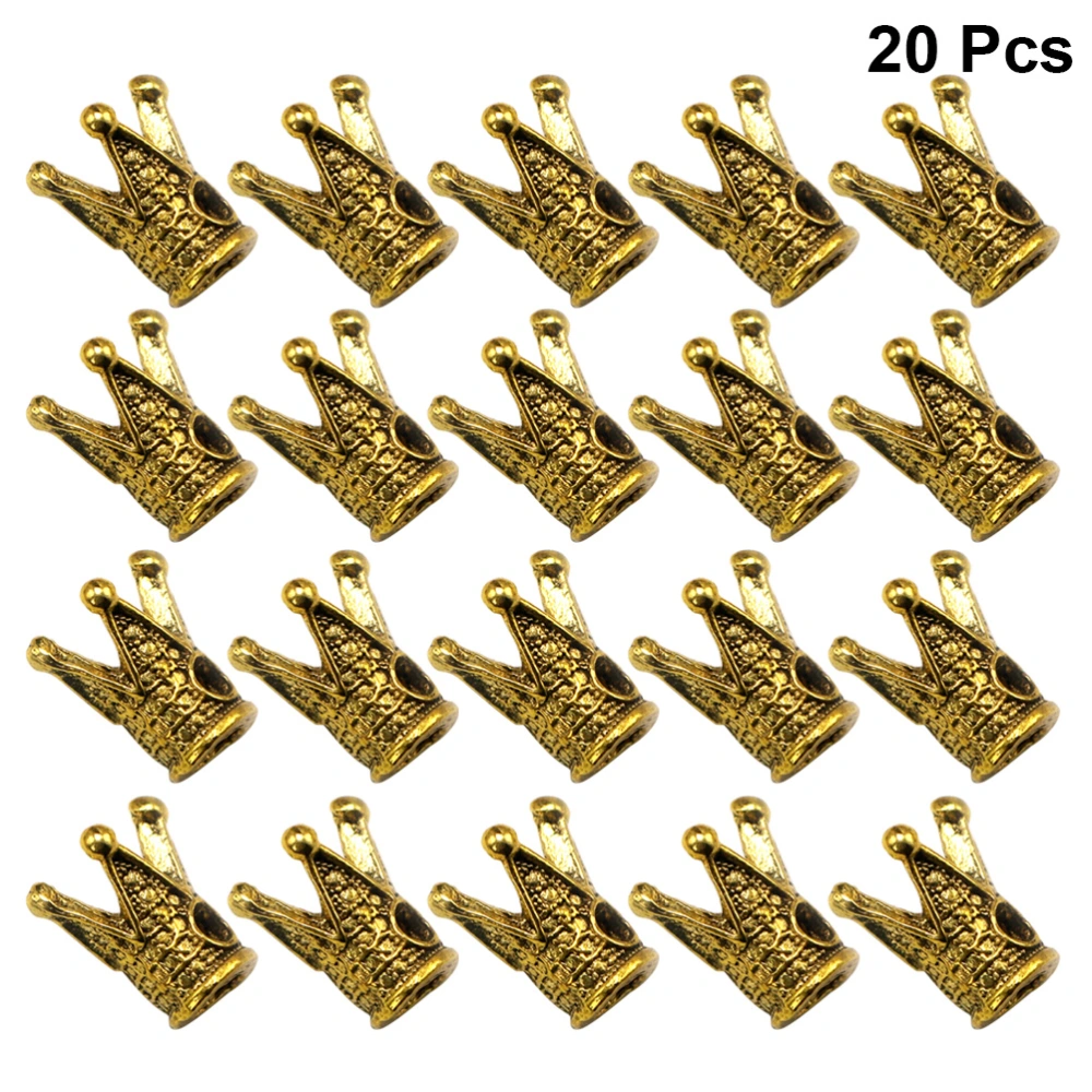 20pcs Alloy Crown Shape Pendants Charms Jewelry Making Accessory for Bracelet Necklace (Golden)