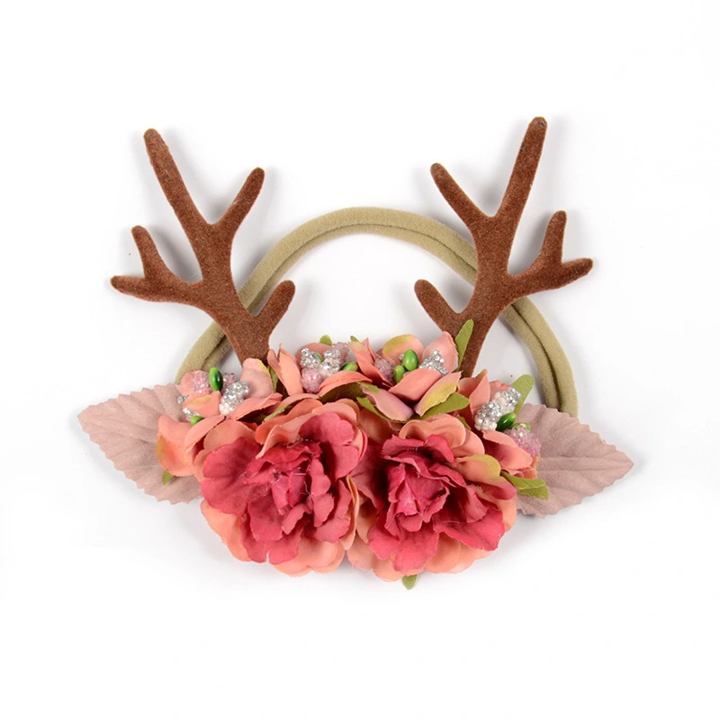 2pcs Christmas Hair Tie Antler Decoration Hair Rope Decorative Elastic Hair Tie