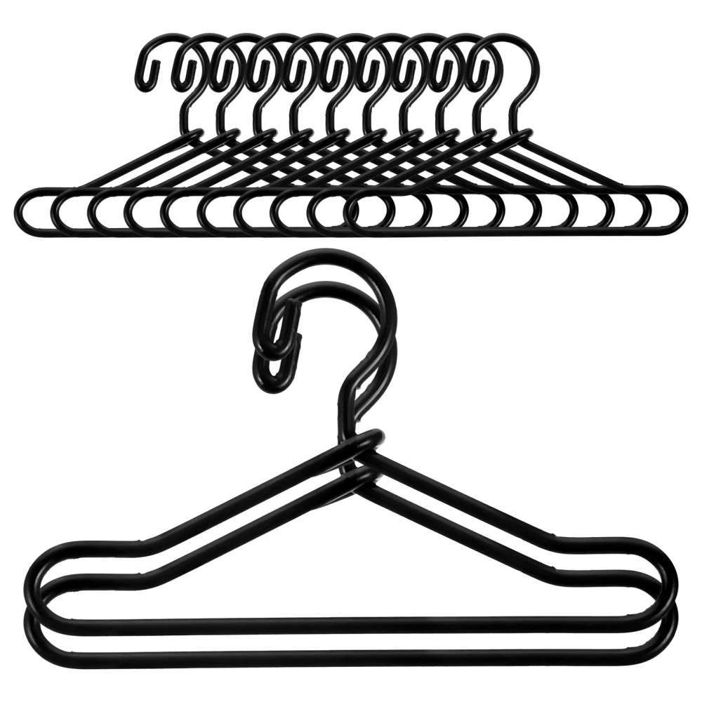 20pcs Doll House Miniature Hangers Doll Clothes Hangers Mini Metal Clothes Hangers 1:12