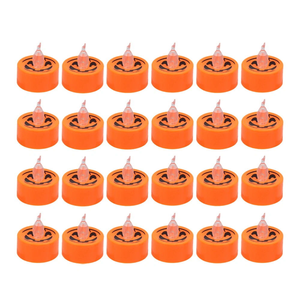 24Pcs Halloween Pumpkin Flameless Candles Light Pumpkin Tea Light Candles Lamp