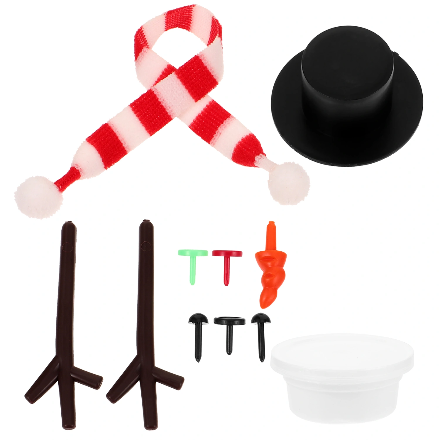 1 Set Mini Snowman Making Kit Clay Snowman Set Christmas Handmade Material Crafting Kit