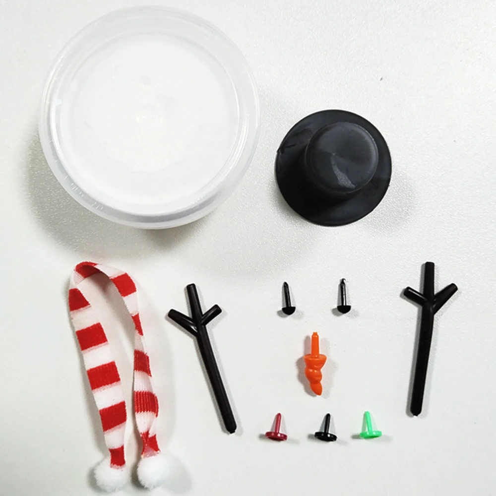 1 Set Mini Snowman Making Kit Clay Snowman Set Christmas Handmade Material Crafting Kit