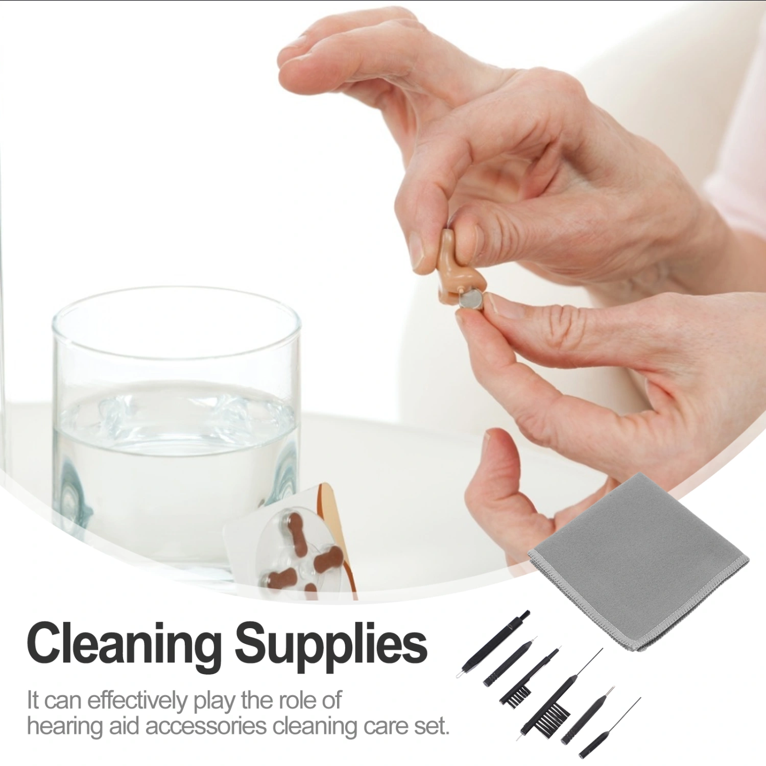 7pcs Brushing Rods Practical Hearing Aid Cleaning Tool Universal Cleaning Brush