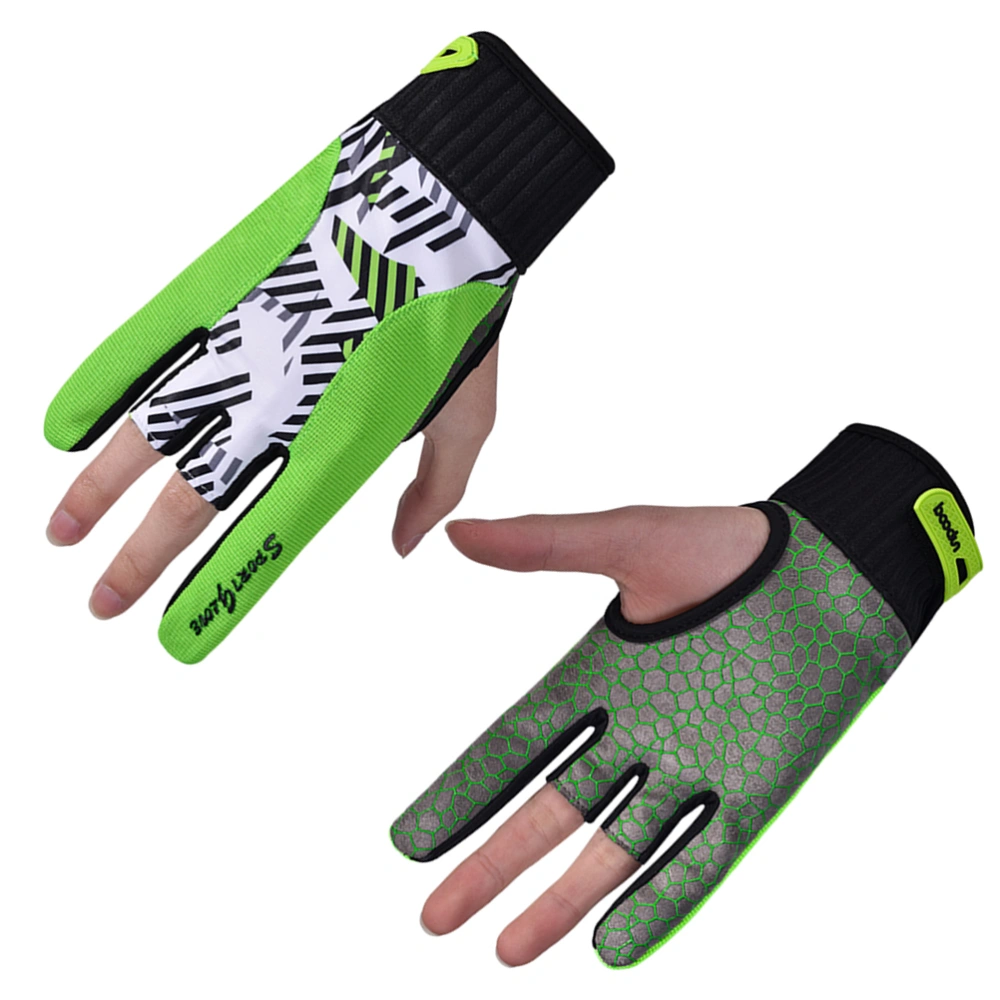 1 Pair of Silicone Bowling Gloves Professional Anti-slip Elastic Breathable Sports Gloves - Size M (Green)