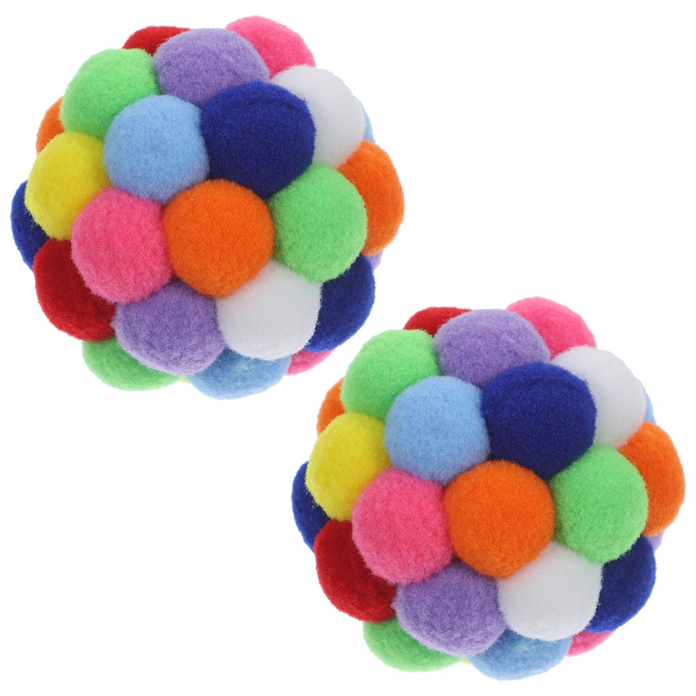 2Pcs Interactive Cat Balls Plush Cat Ball Kitten Plush Ball Indoor Cat Balls Cat Bouncy Ball Toy