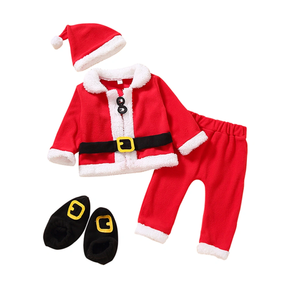 1 Set Kids Xmas Clothes Suit Adorable Clothes Santa Claus Clothes (As shown)