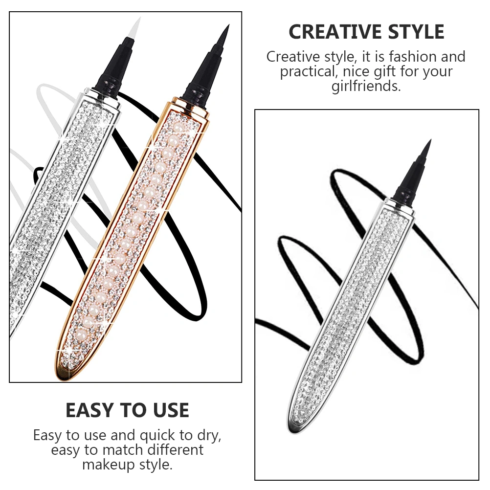 2Pcs Makeup Eye Lining Pens Waterproof Eyeliners Self-adhesive Eyeliner