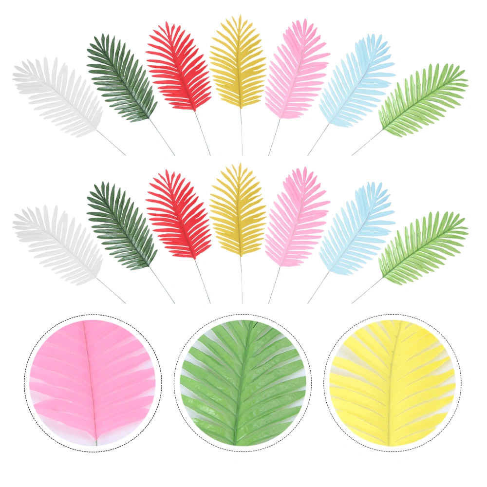 20Pcs Artificial Coconut Palm Leaves Creative Balloon Decors Random Color