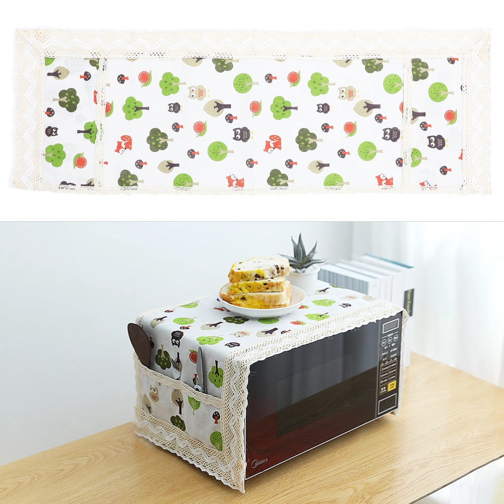 Microwave Oven Dustproof Cover Creative Oven Cover with Storage Pockets Bag