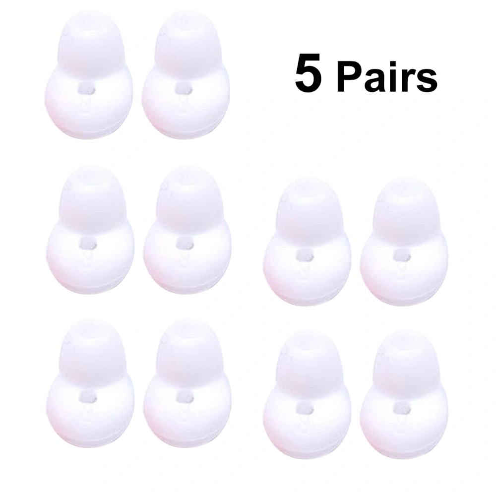 5 Pairs  Headset Cover Silicone Anti-Slip Replacement Earpads Ear Gel for Gear Circle SM-R130 (White)