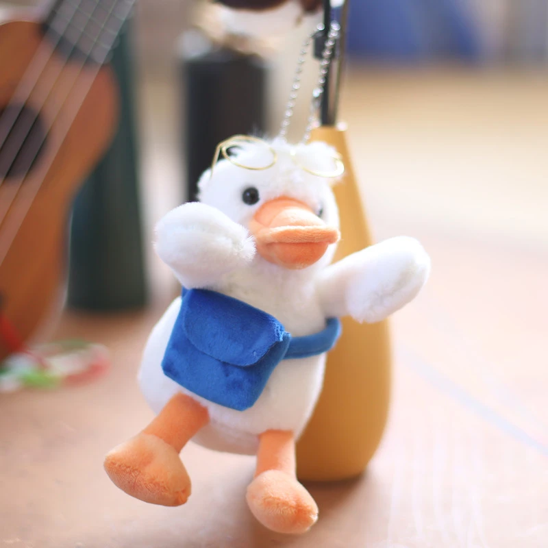 Funny Stuffed Duck Pendant Small Plush Cute Duck Doll Pendant for Keychain Bag