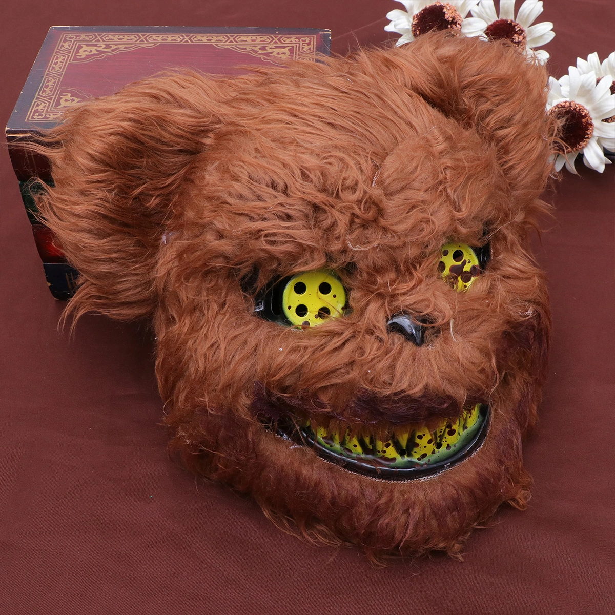 Halloween Party Mask Horror Bloody Brown Bear Face Mask Scary Performance Prop Masquerade Bar Cosplay Party Favor