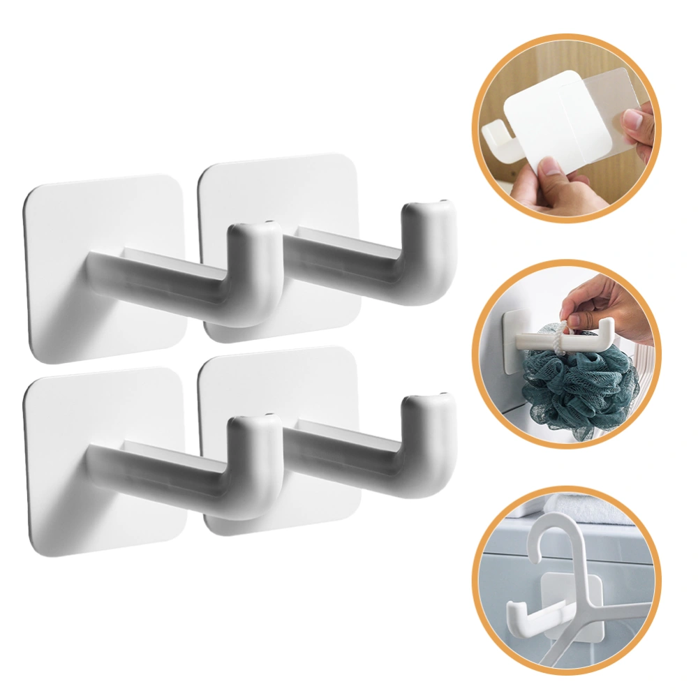 4Pcs Wall-mounted Hangers Storage Rack Bathroom Towel Rack Daily Use Towel Storage Rack