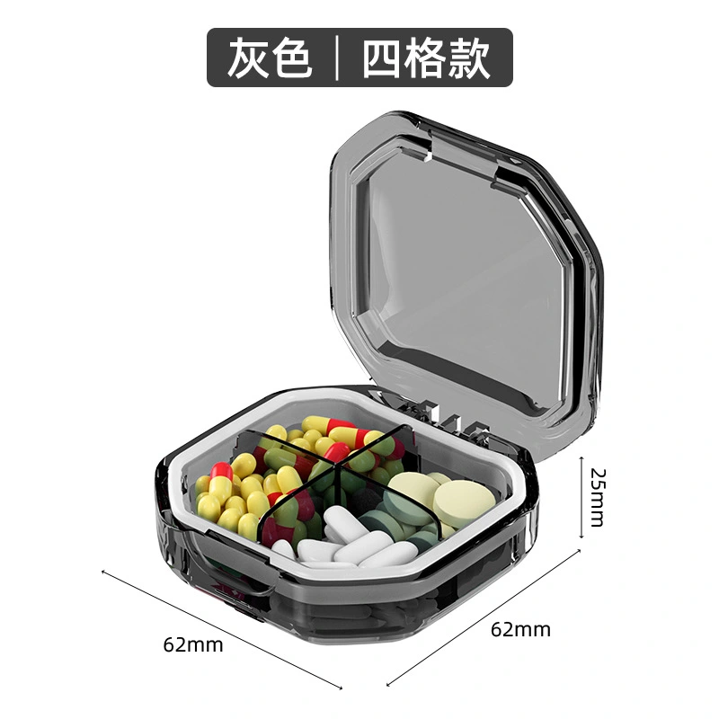 2pcs Compartment Pill Cases Travel Pill Organizer Portable Pill Storage Box Pill Container