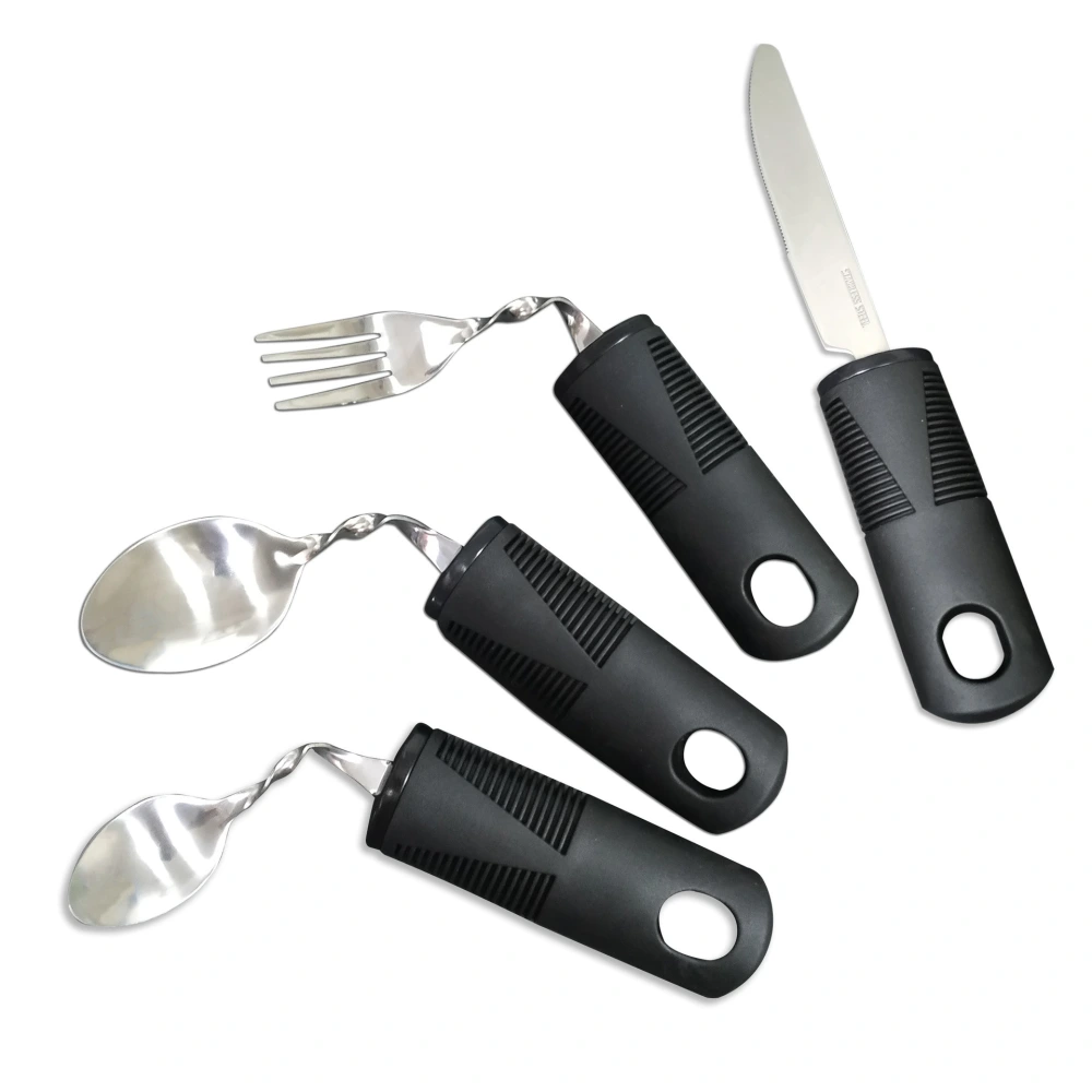 1 Set of Anti-shaking Tableware Portable Utensil Anti-slip Adaptive Tableware Adult Tableware for Elderly