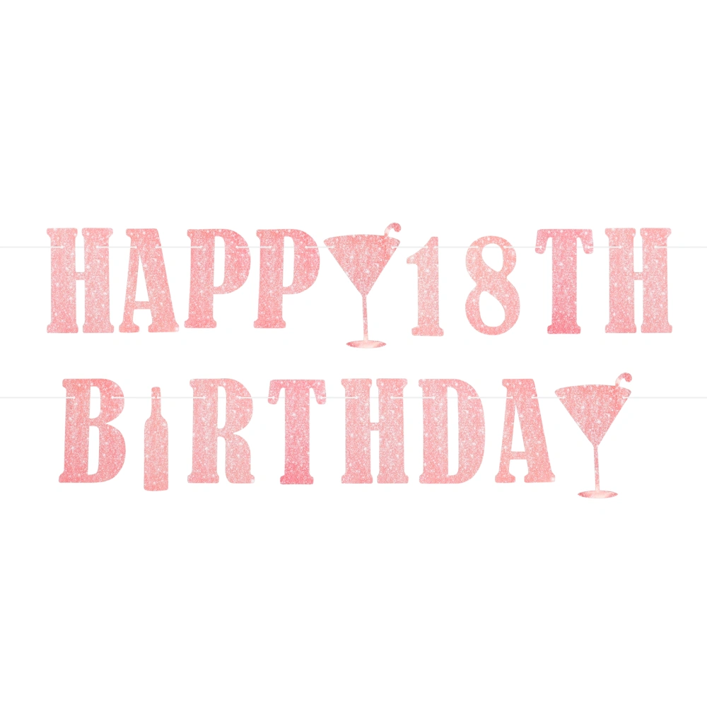 Happy 18th Birthday Banner Adorable Birthday Party Supply for Boys Girls