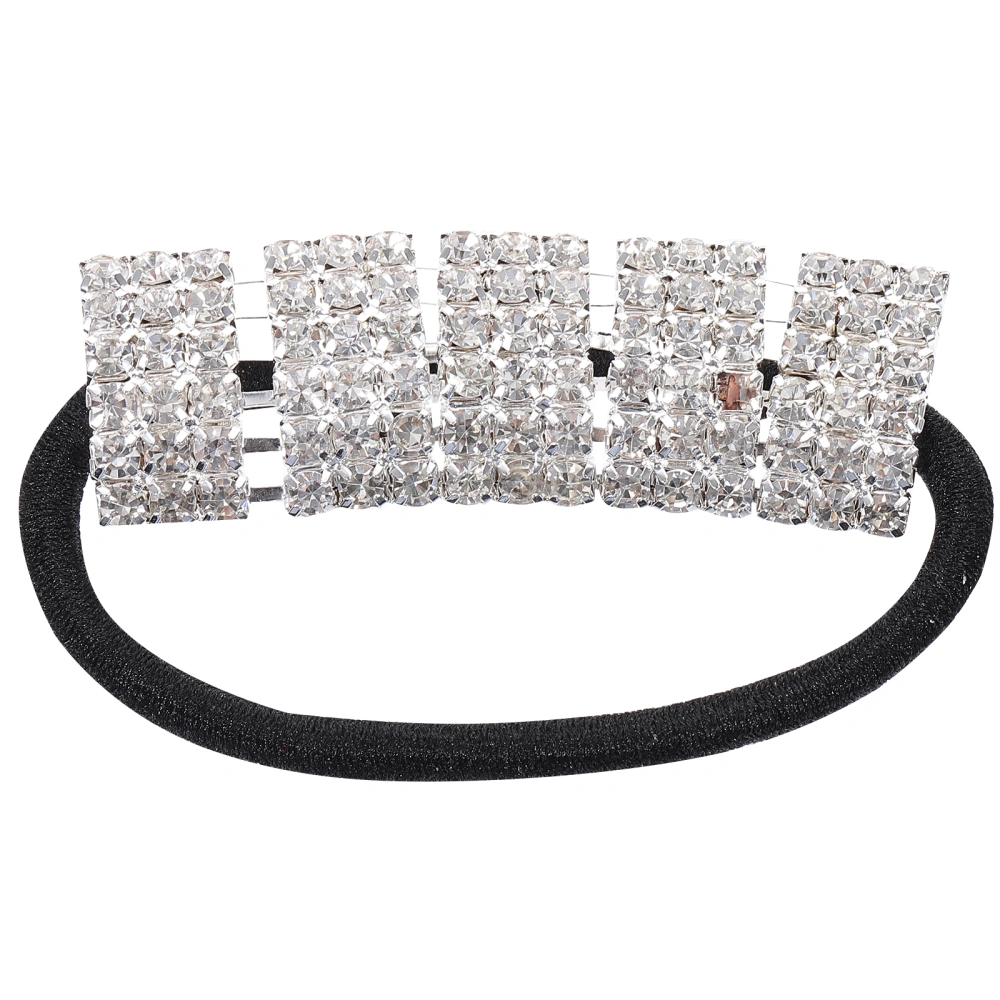 Artificial Crystal Hair Band Hair Ties Rhinestone Ponytail Holders Elastic Band Chic Accessories Pony Tail Elastics Holder Ribbon Bands for Girl Hair Decorations