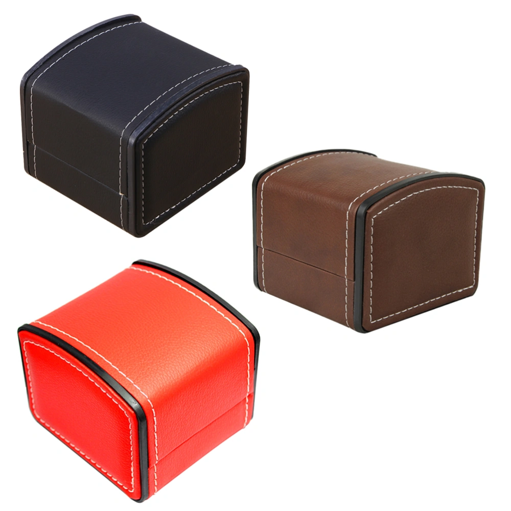 3pcs High-end PU Leather Watch Box Elegant Wristwatch Jewelry Storage Case