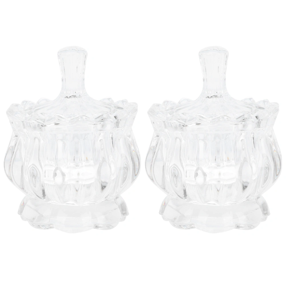 2Pcs Glass Candy Jars Transparent Glass Jars Pumpkin Shaped Storage Jars