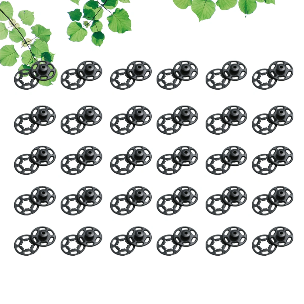 1000pcs Invisible Transparent Button Plastic T-shirt Button Clothes Snaps for Sewing Scrapbooking Crafts (Black 13mm)