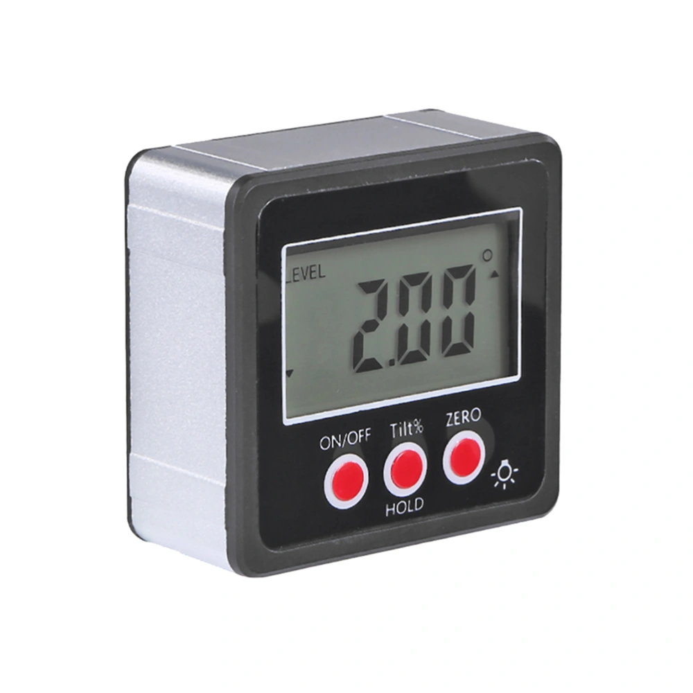 3 Keys Digital Display Inclinometer Inclination Box Goniometer Angle Meter No Battery Included (Grey)