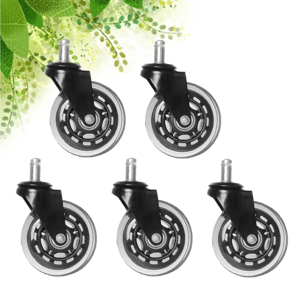 5PCS 3 Inch Transparent Castor Furniture Castor Office Chair Wheel Universal Wheel