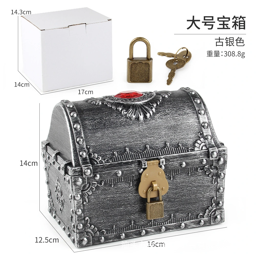 Small Treasure Box Pirate Chest Vintage Treasure Box Small Treasure Chest with Lock and Key