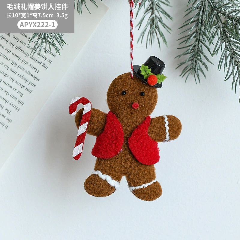 6pcs Gingerbread Man Christmas Decoration Hanging Pendant Christmas Tree Hanging Decoration