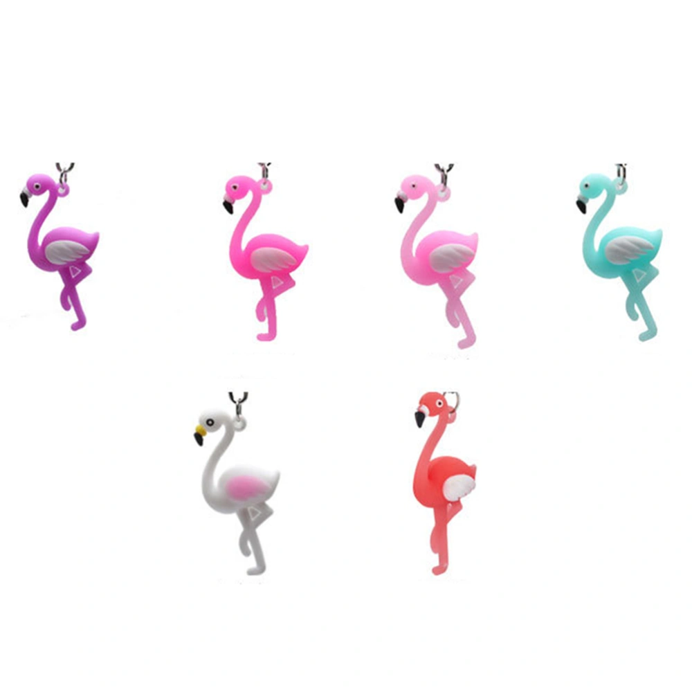 12pcs Lovely Flamingo Shaped Keychain Creative Keyring Fashionable Gift Hanging Ornament for Kid Birthday Party Gift