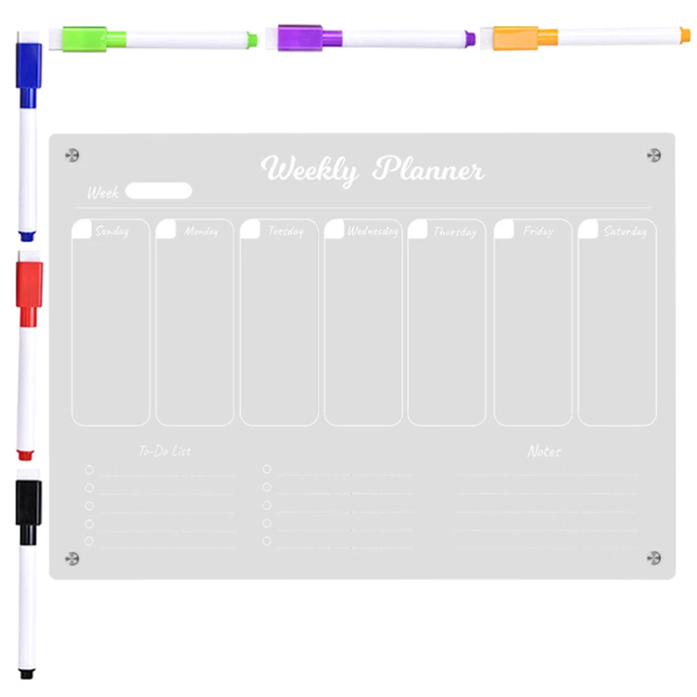 1 Set of Erasable Weekly Planner Board Memo Board for Fridge Magnetic Planning Board To Do List Board